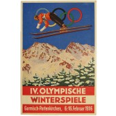 VI. Olympische winterspelen propagandakaart uit Garmisch